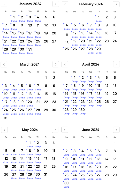 myVEGAS Rewards Hotel Comp Calendars (2024)