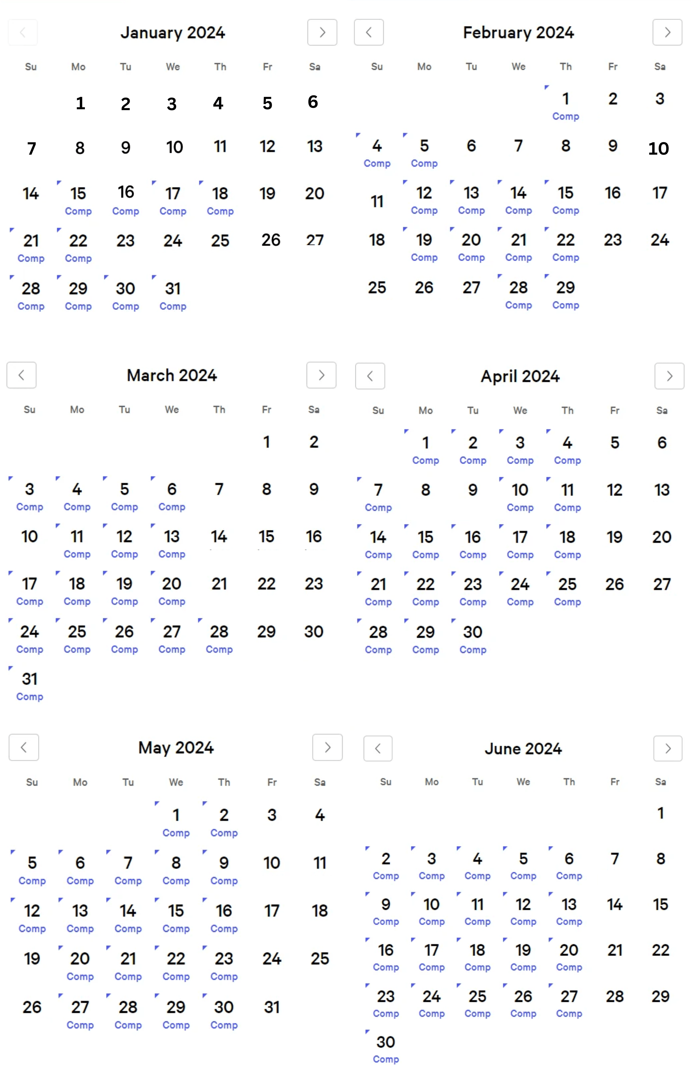Park MGM 2024 Calendar 