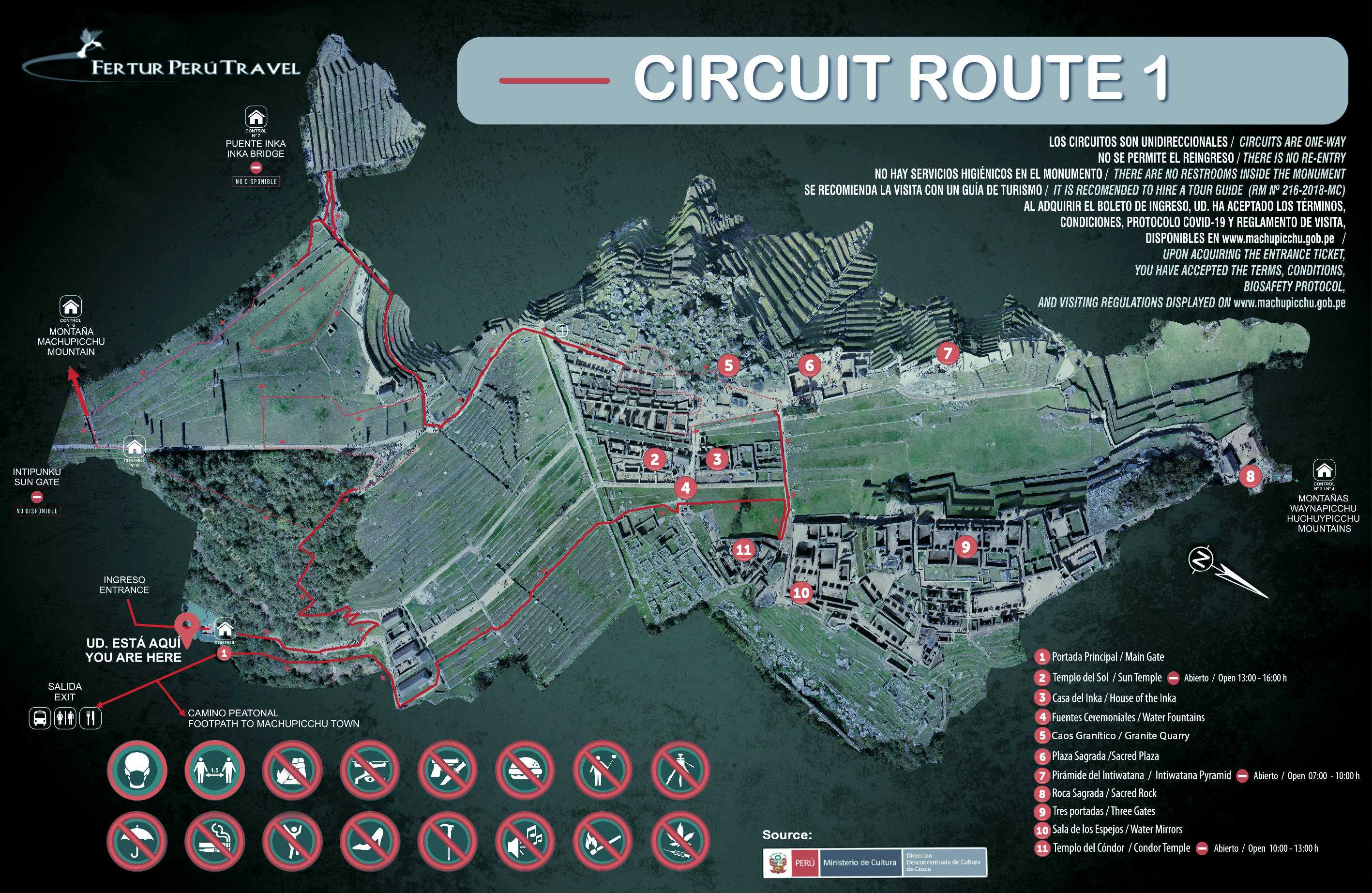Machu Picchu Circuit 1 Map