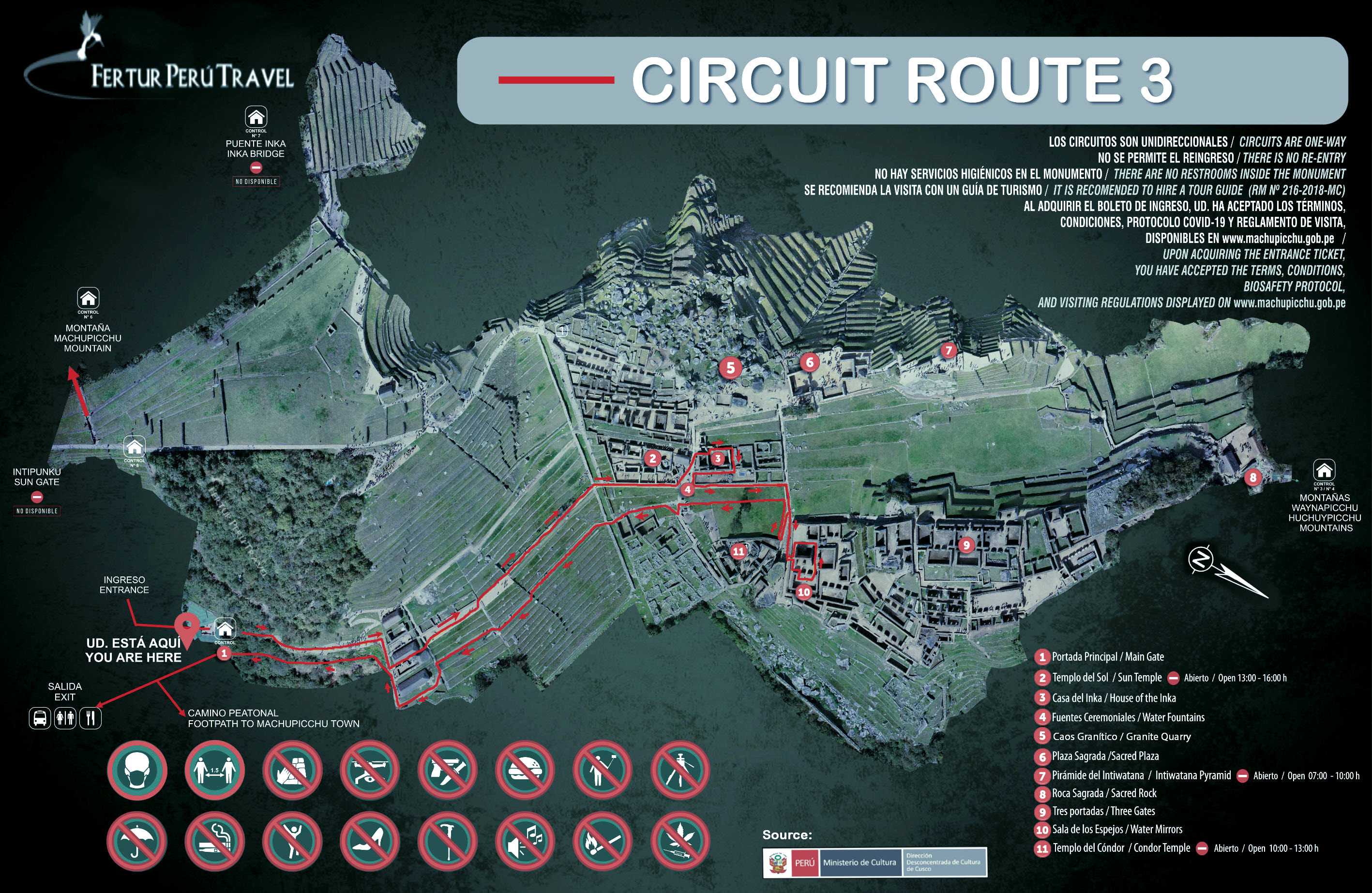 Machu Picchu Circuit 3 Map